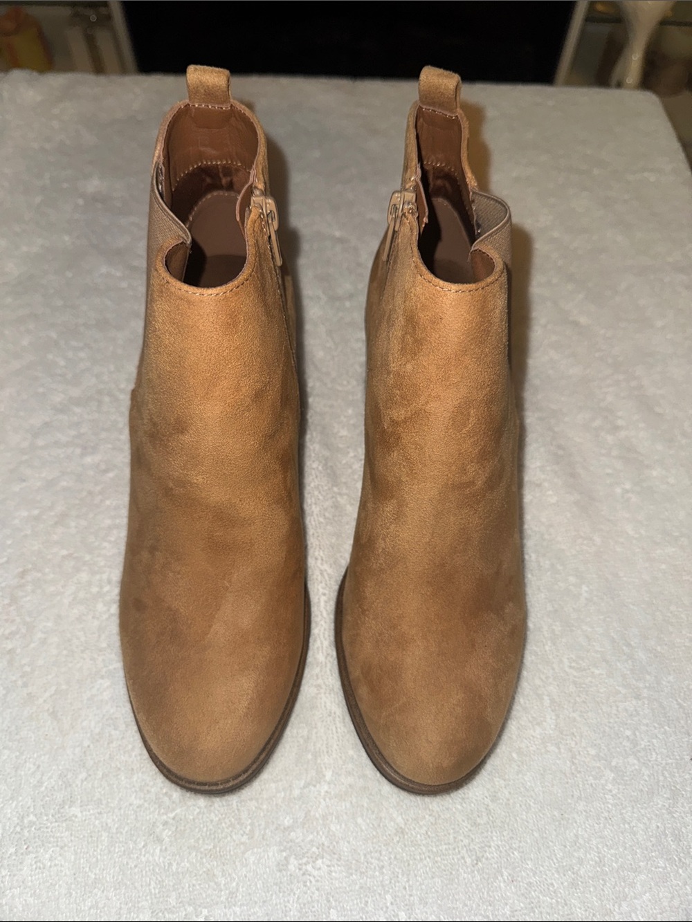 White Mountain Chestnut Suede Ankle Booties